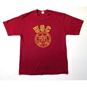 Vintage USC Shirt Fits‎ Mens Large Red 80s Collegiate Logo Crest California